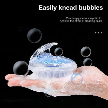 Hair Scalp Massager Shampoo Brush Head Massage Soft Silicone Bristles And Remove Dandruff Growth Deep Cleaning (Pack of 1)�